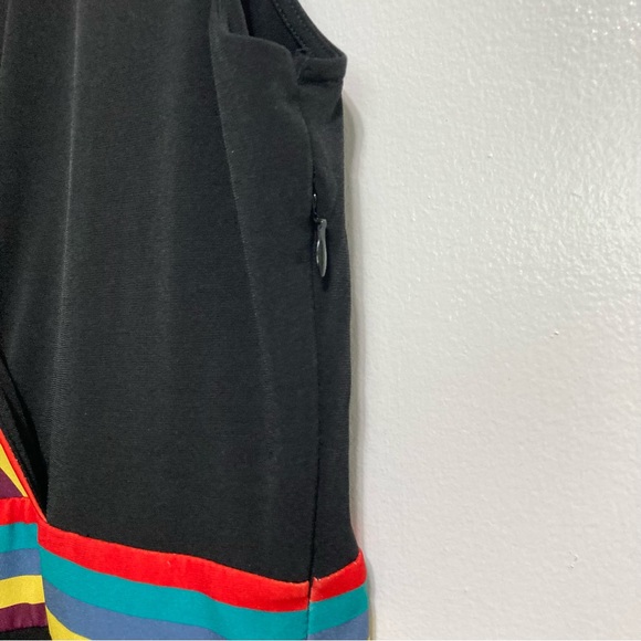 RAINBOW Knit Dress Black Multicolor Stripe Sleeveless by Catherine Malandrino XL - Picture 8 of 15